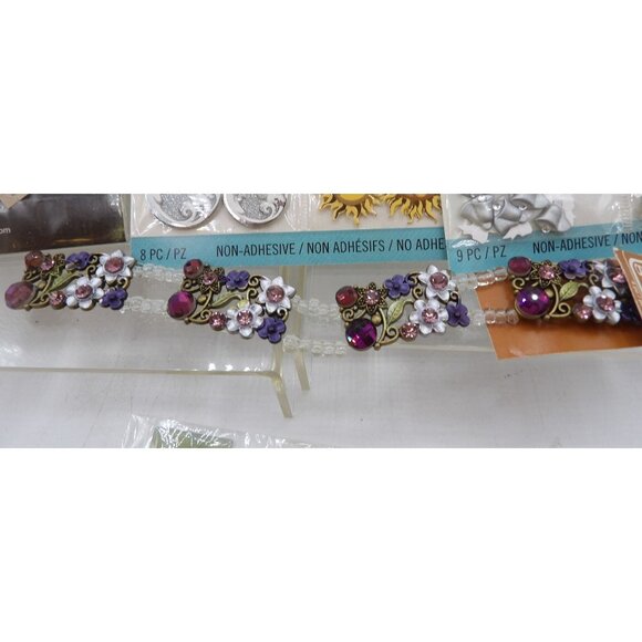 Mixed Lot Of Adhesive Gems & Buttons and Beads For Crafting & Scrapbooking - Picture 11 of 13